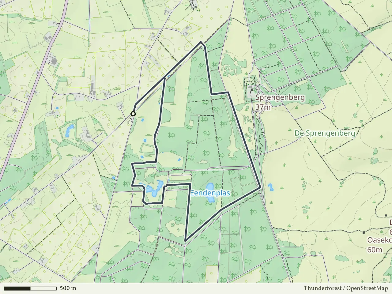 Gele route vanaf Zuidbroek, Hellendoorn