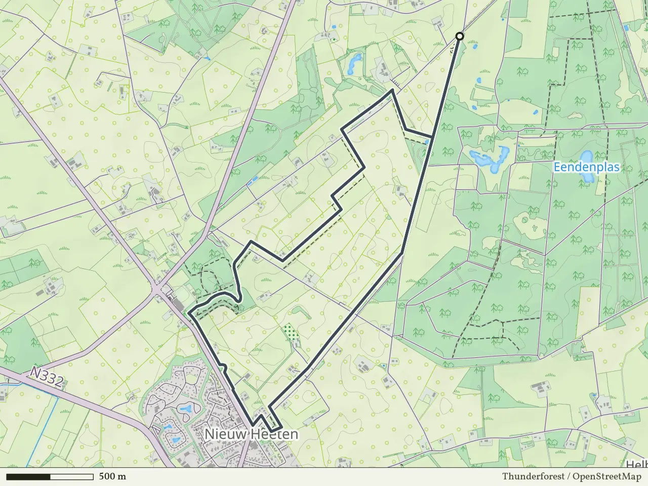 Paarse route vanaf Zuidbroek, Hellendoorn