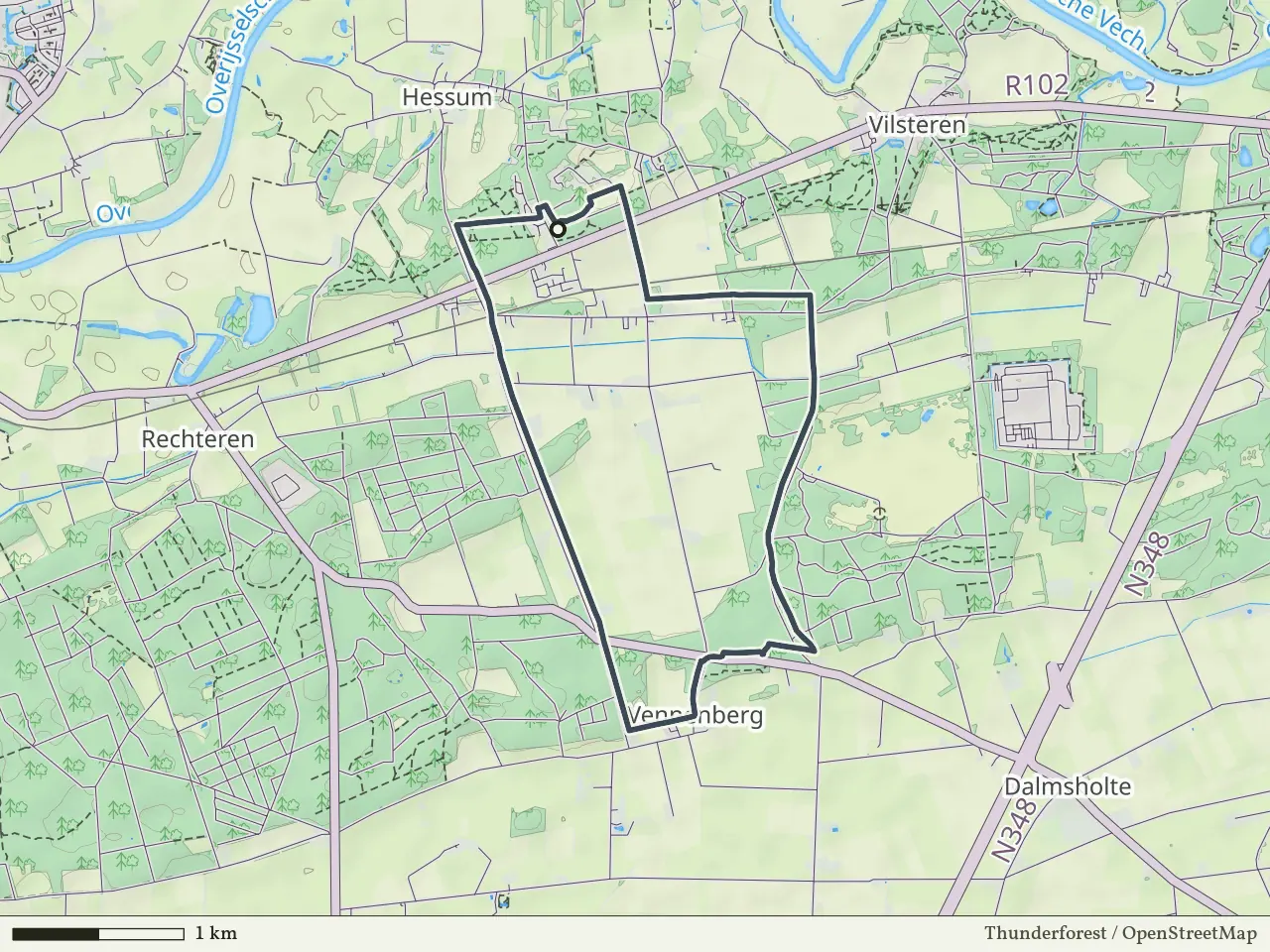 Paarse route vanaf Hessum, Dalfsen