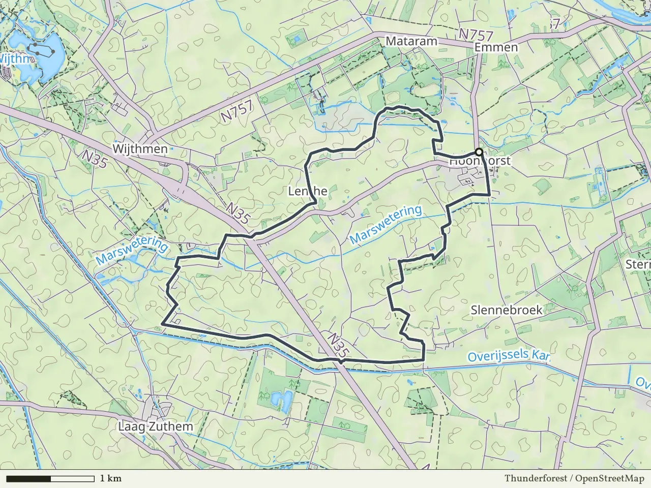 Gele route vanaf Hoonhorst, Dalfsen