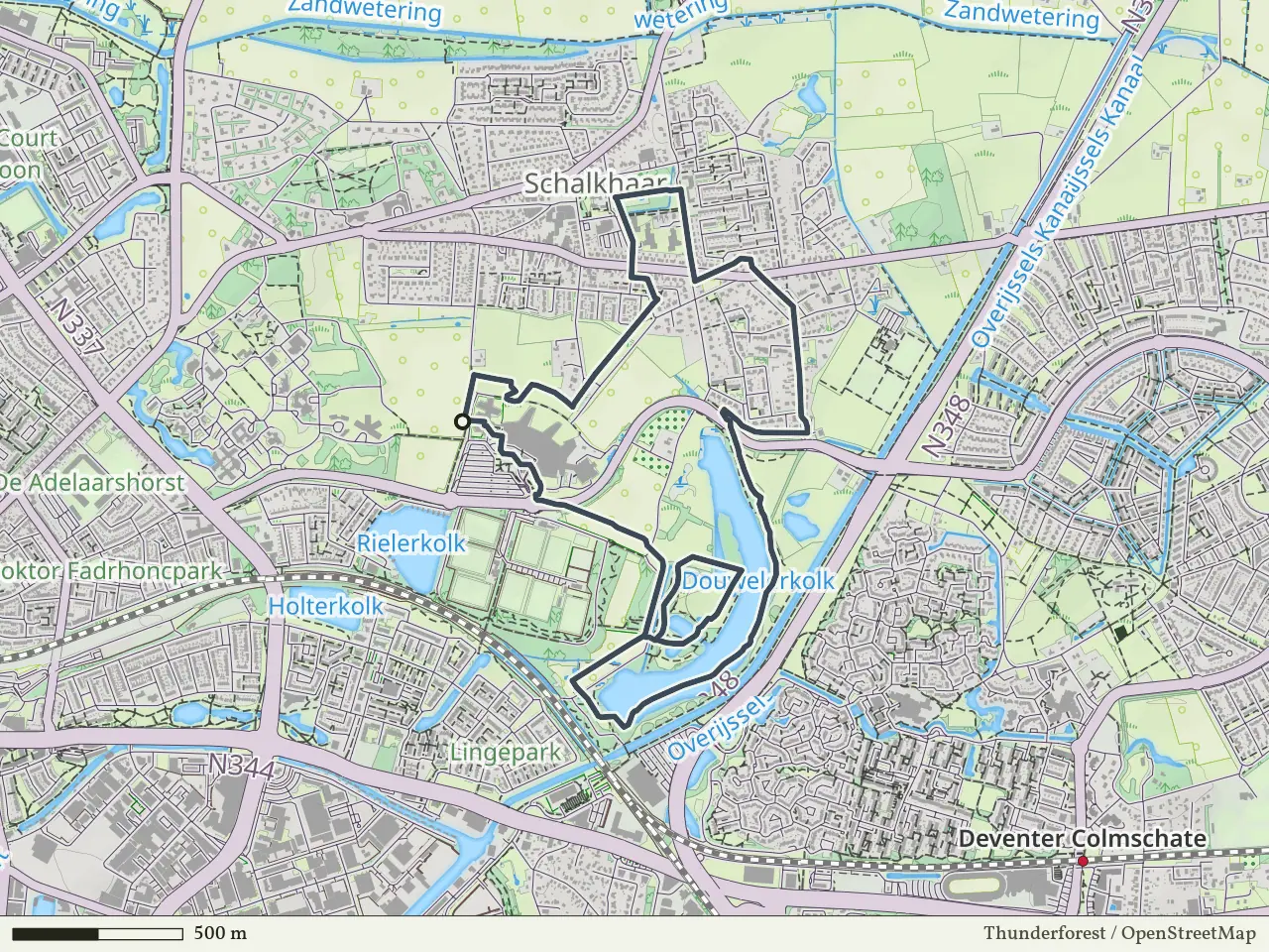 Rode route vanaf Rielerenk, Deventer
