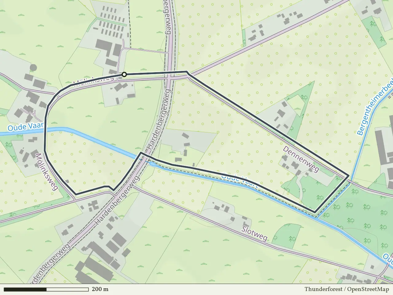 Gele route vanaf Oud Bergentheim, Hardenberg Oost