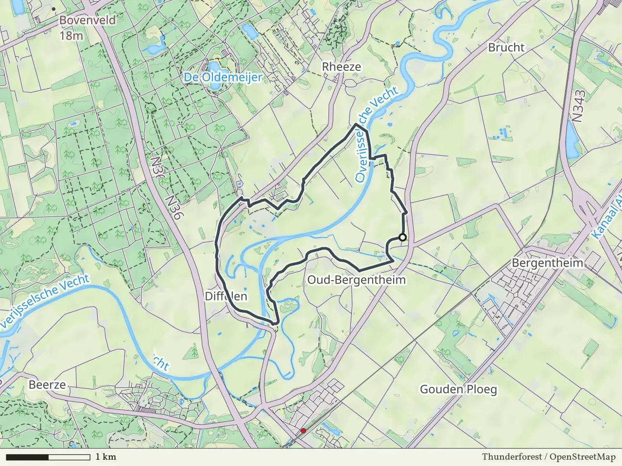 Oranje route vanaf Oud Bergentheim, Hardenberg Oost