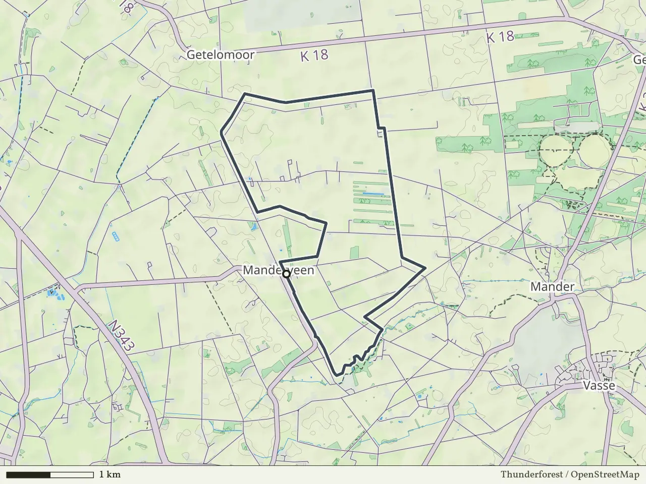 Gele route vanaf Manderveen, Geesteren