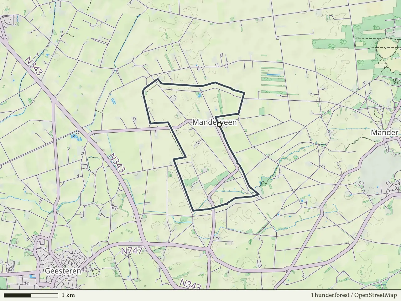 Groene route vanaf Manderveen, Geesteren