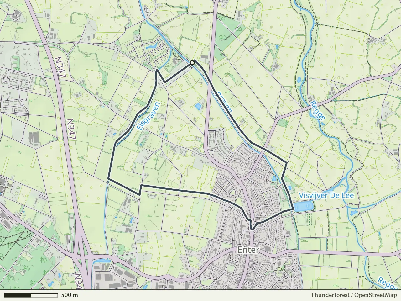 Paarse route vanaf Elsgraven, Enter