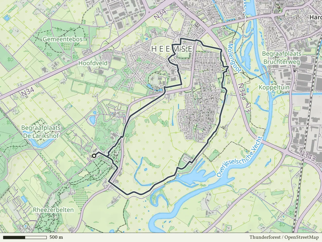 Blauwe route vanaf Rheezerbelten, Hardenberg Oost