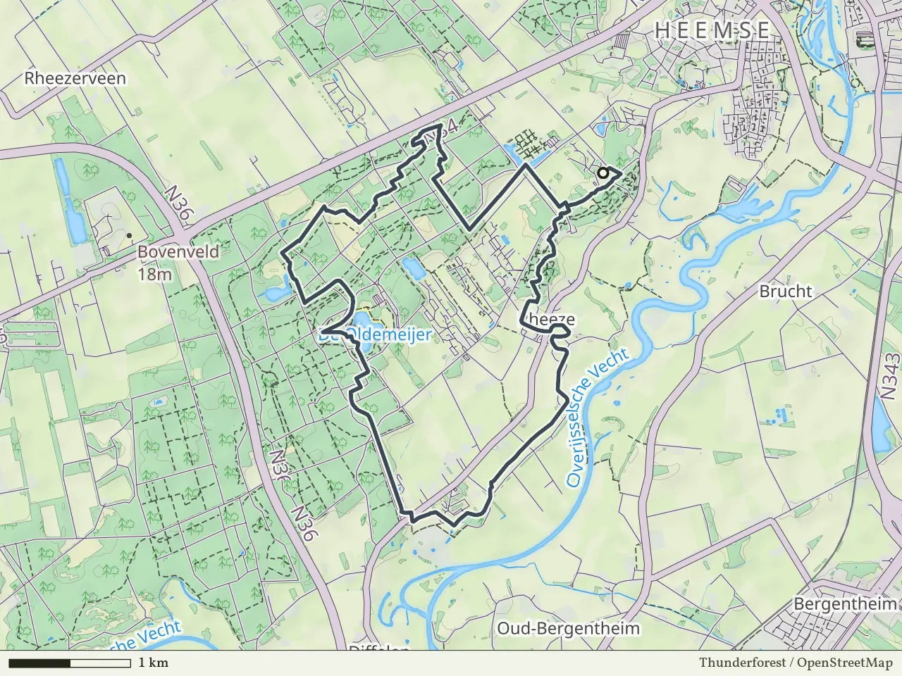 Gele route vanaf Rheezerbelten, Hardenberg Oost