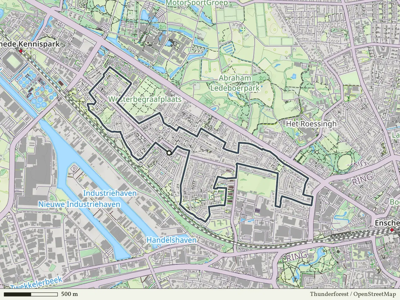 Gele route vanaf Twekkelerveld, Enschede
