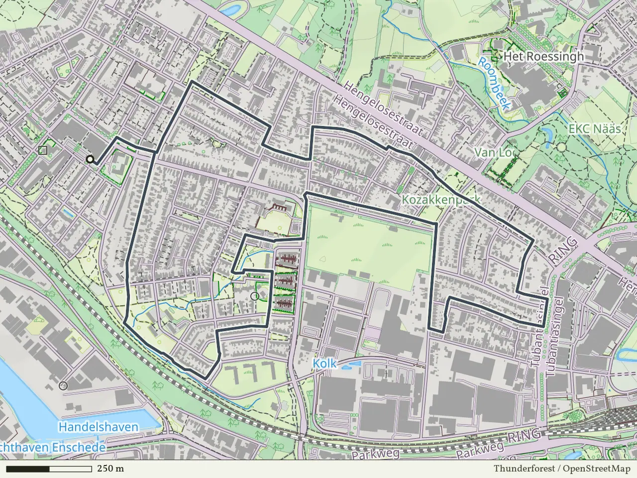 Paarse route vanaf Twekkelerveld, Enschede