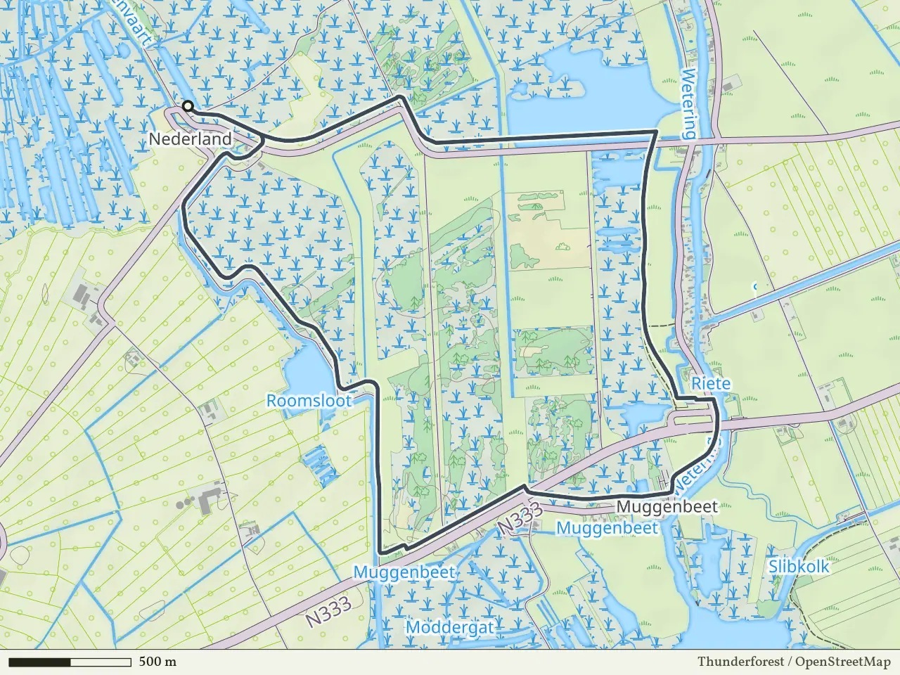 Blauwe route vanaf Nederland, Weerribben-Wieden