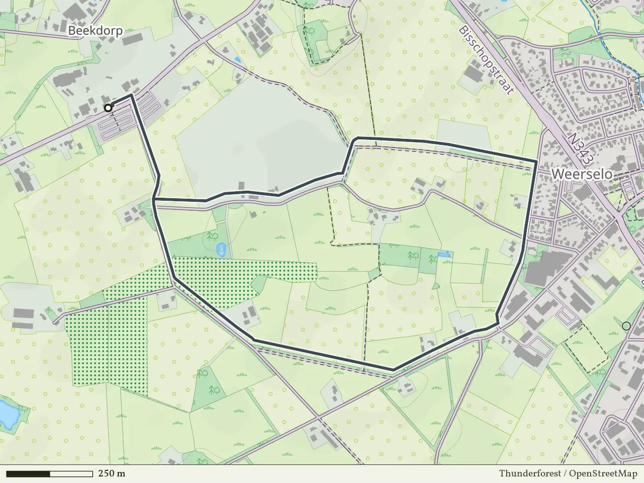 Rode route vanaf Beekdorp, Weerselo