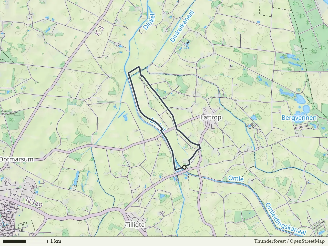 Groene route vanaf Sterrenwacht, Lattrop