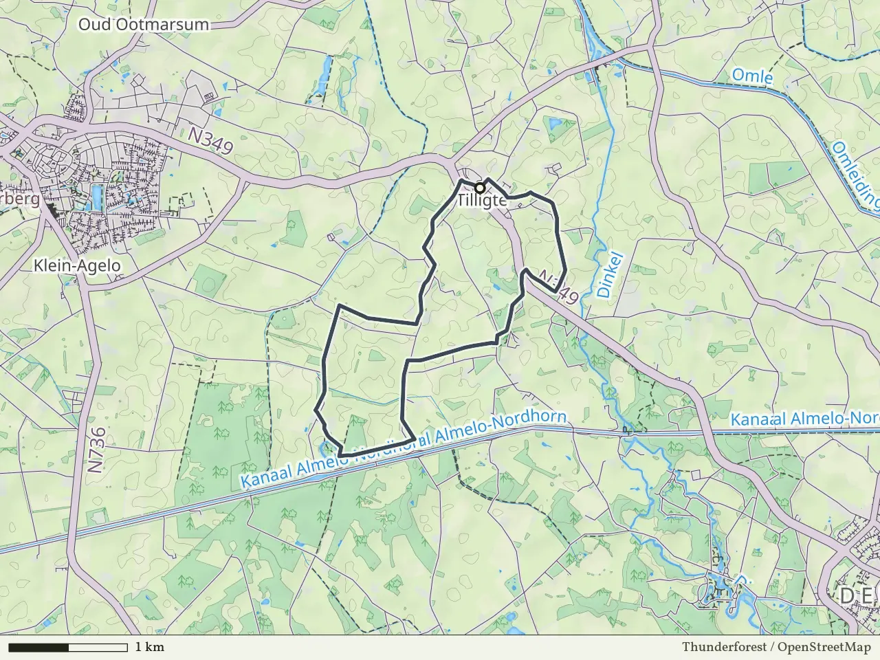 Blauwe route vanaf Tilligte, Denekamp