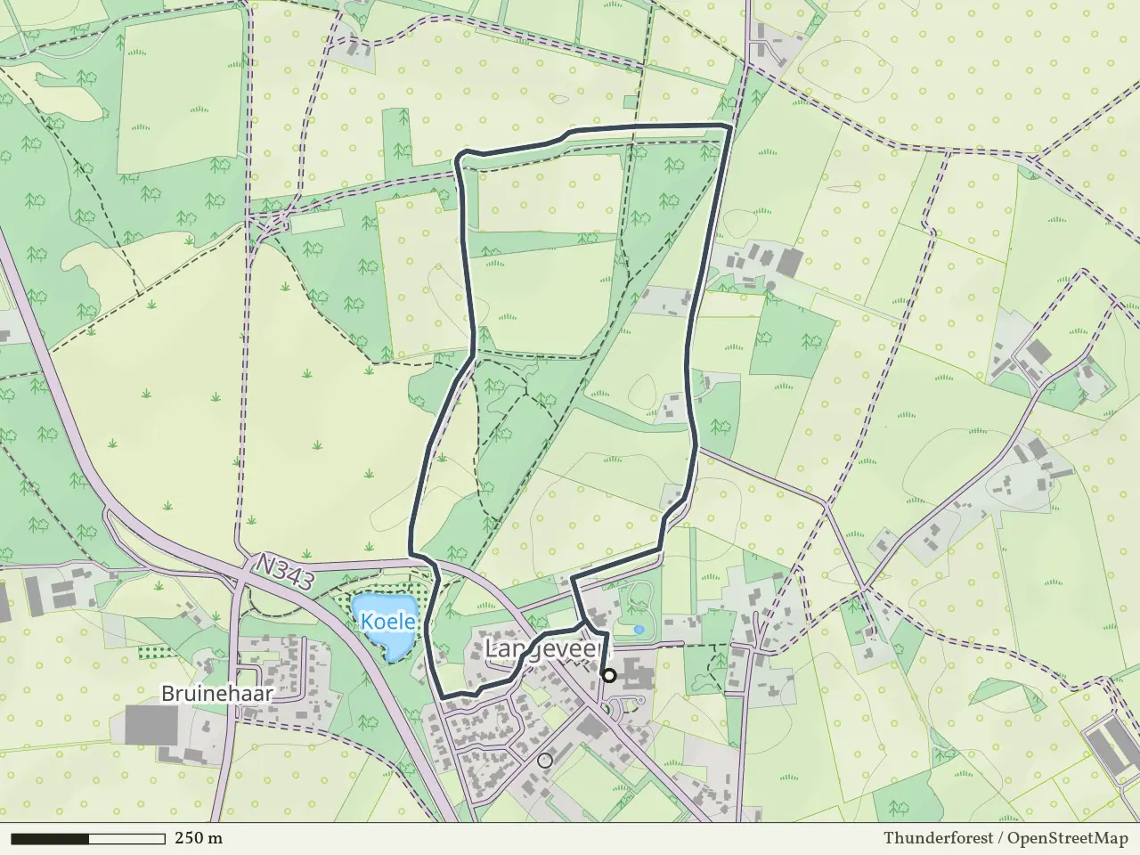 Rode route vanaf Langeveen, Geesteren