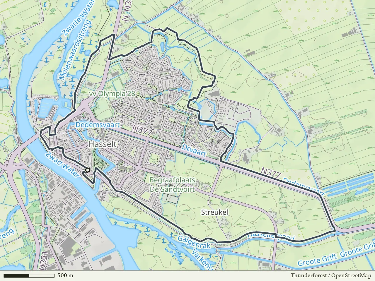 Blauwe route vanaf Hasselt, IJsseldelta