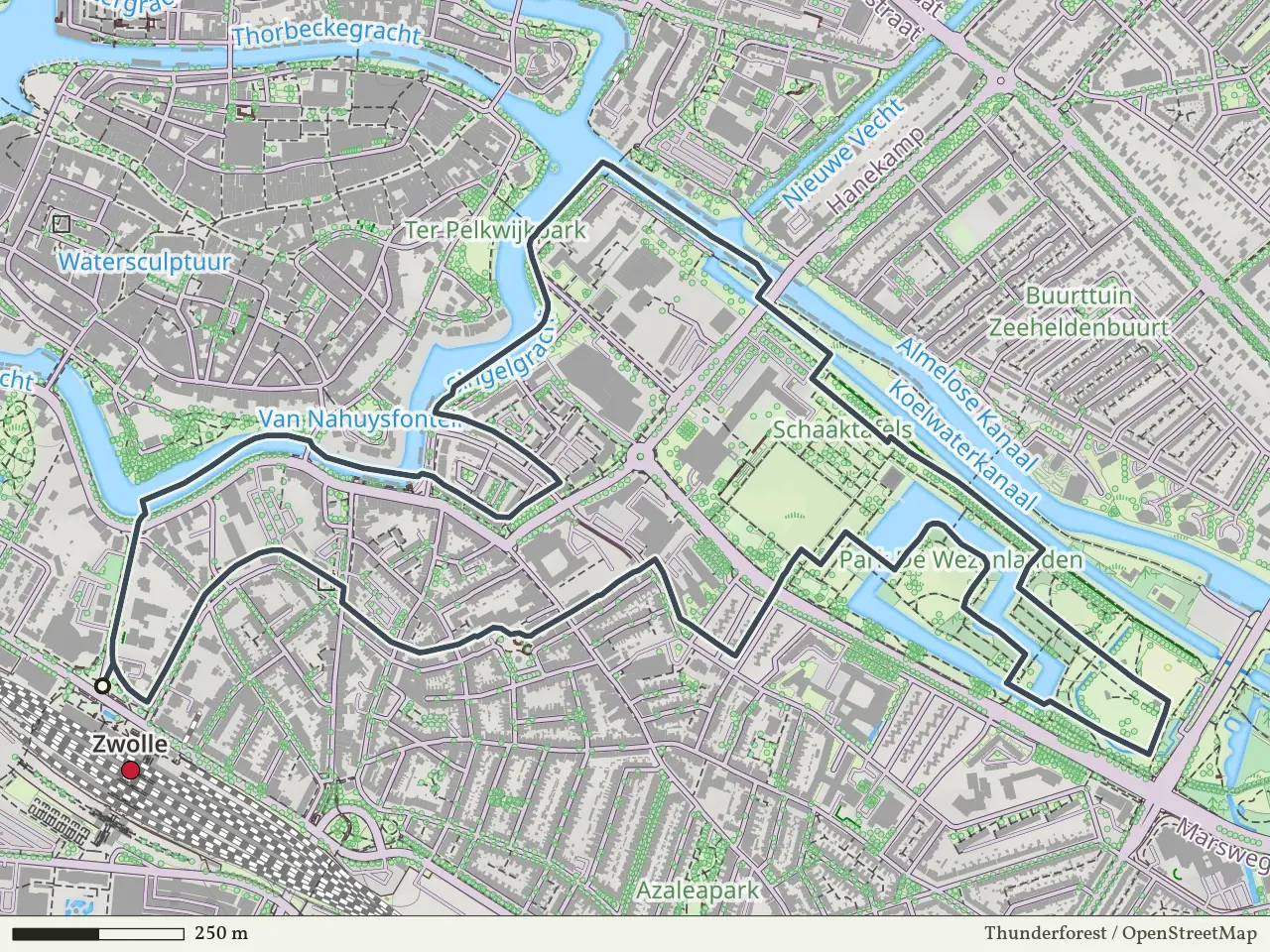 Gele route vanaf Zwolle-Station, Zwolle