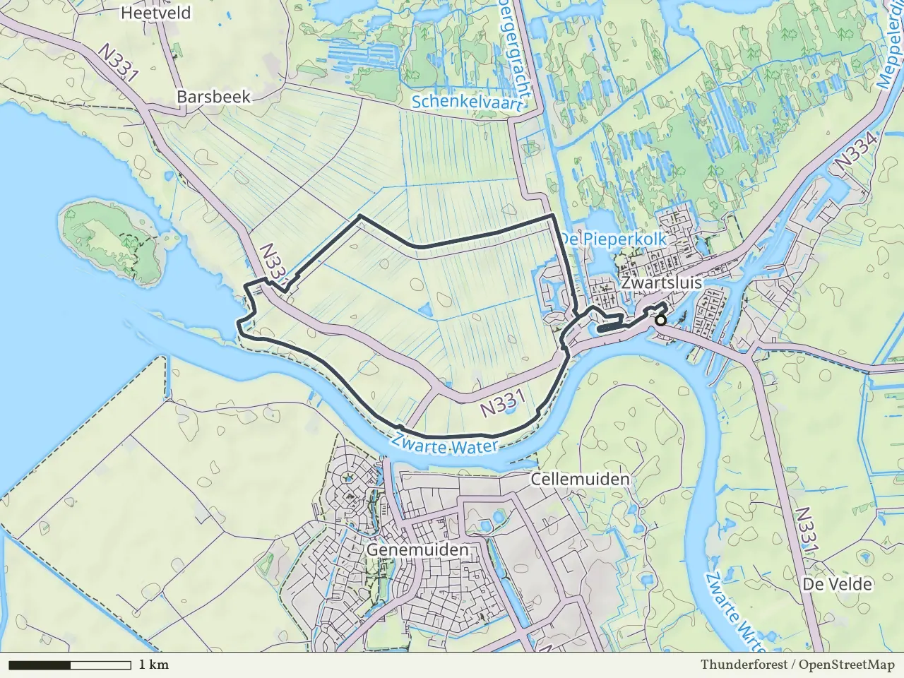 Groene route vanaf Zwartsluis, IJsseldelta