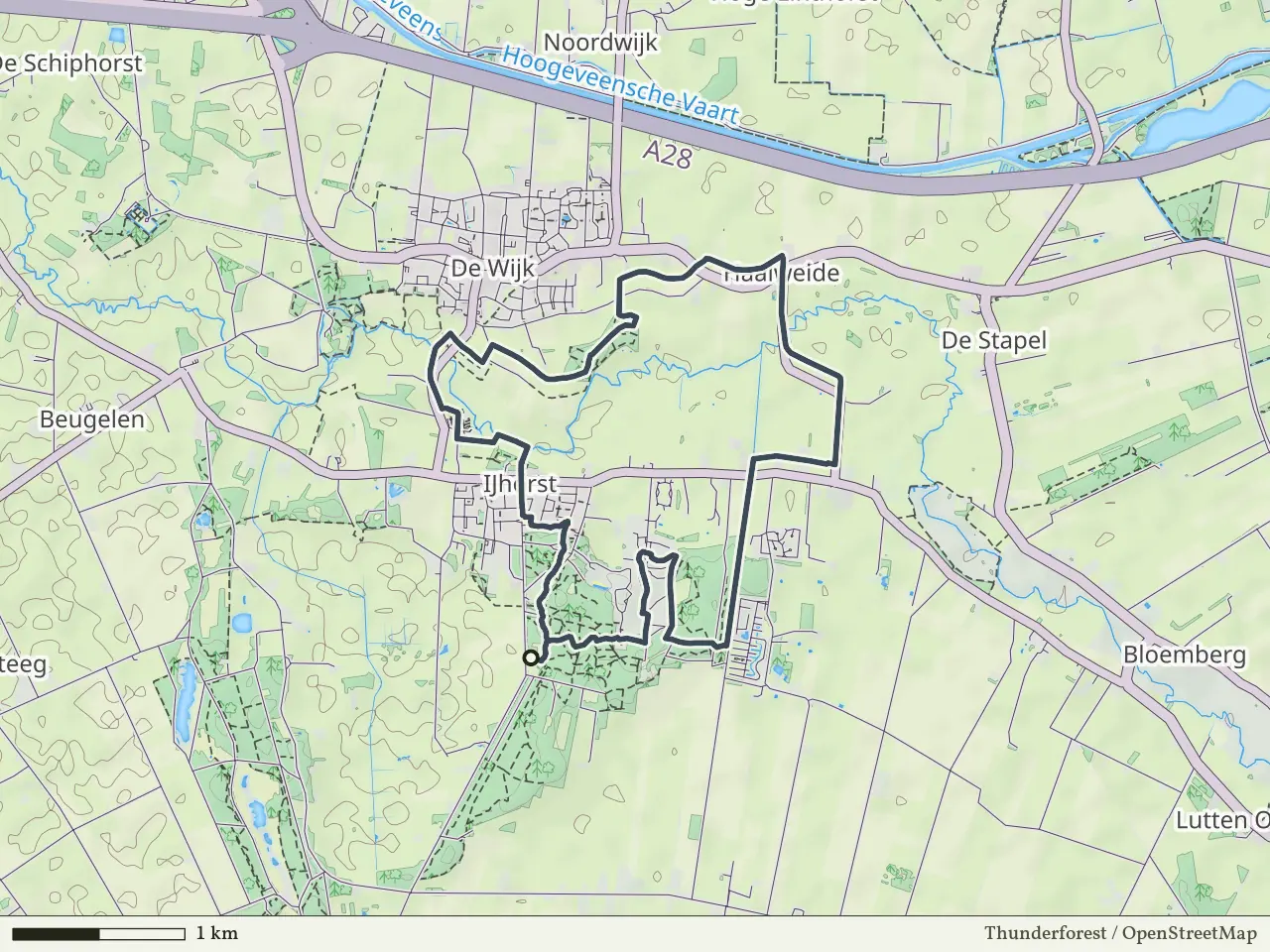 Groene route vanaf Witte Bergen, IJhorst