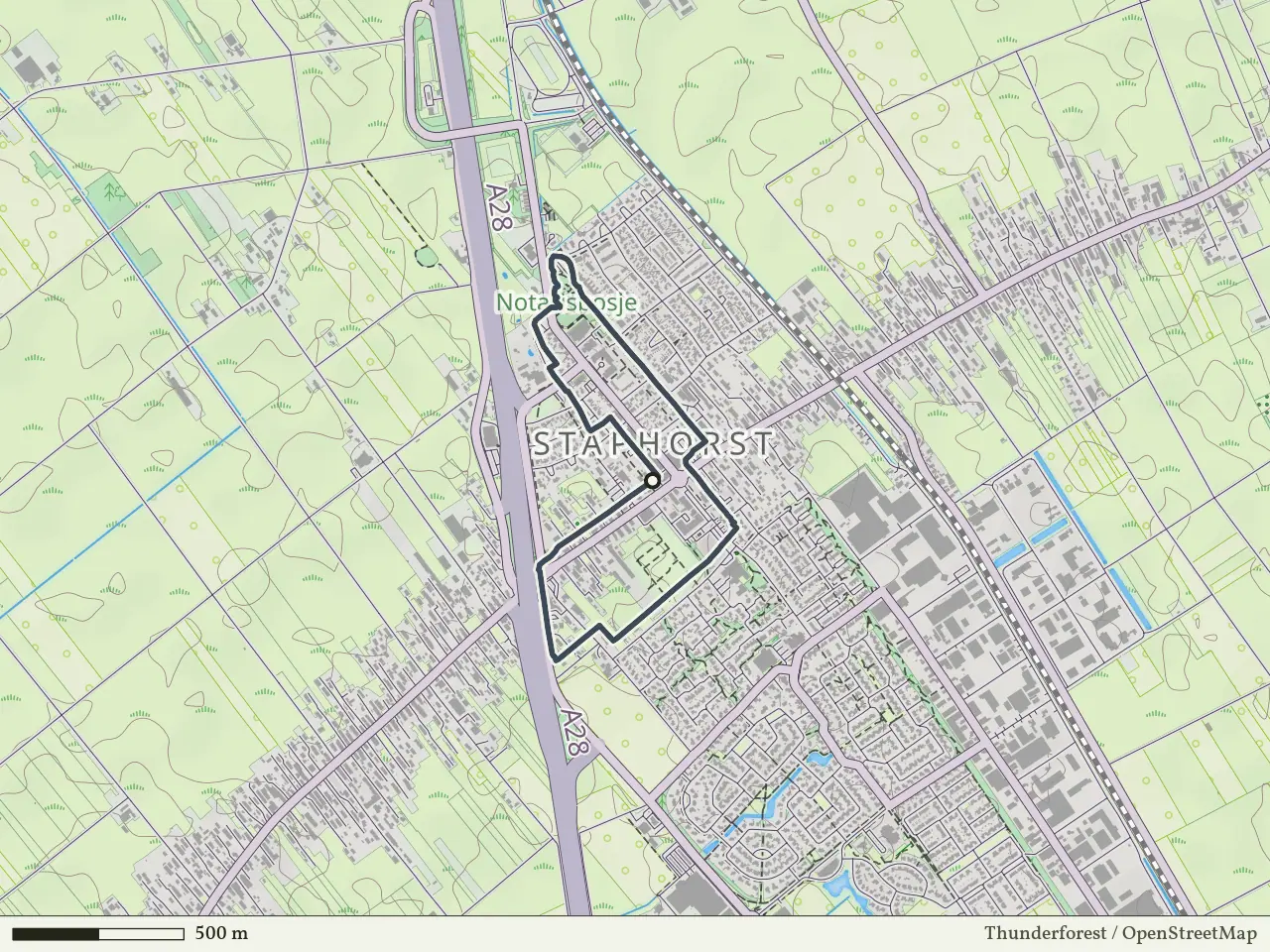 Rode route vanaf Staphorst, Reestdal
