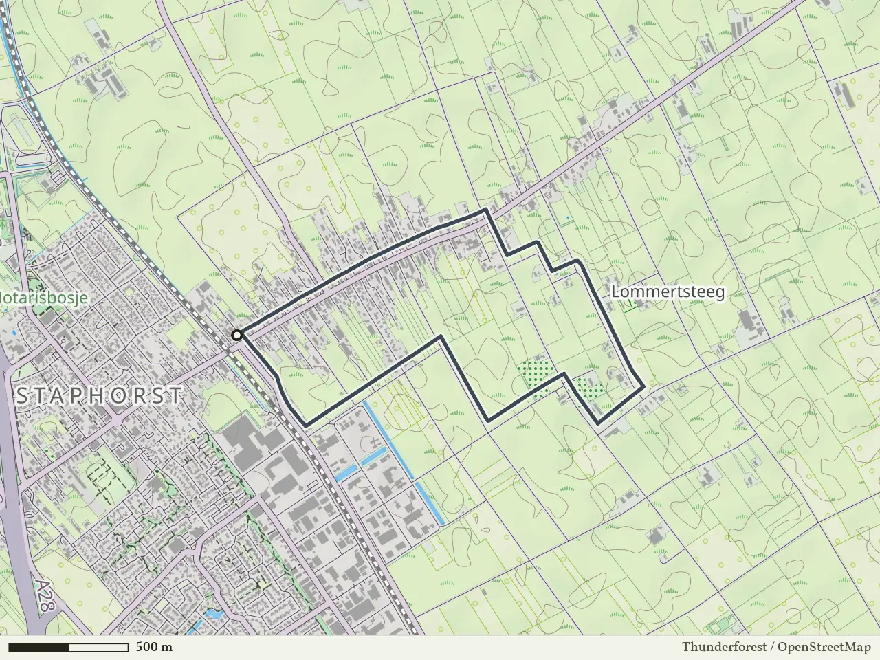 Oranje route vanaf Spoorzicht, Staphorst