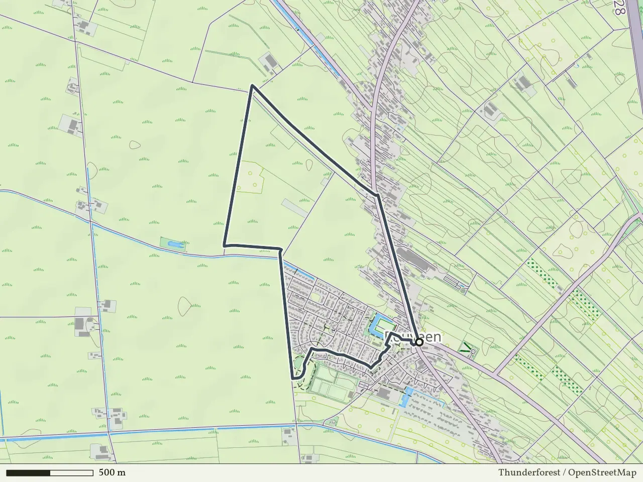 Paarse route vanaf Rouveen, Reestdal