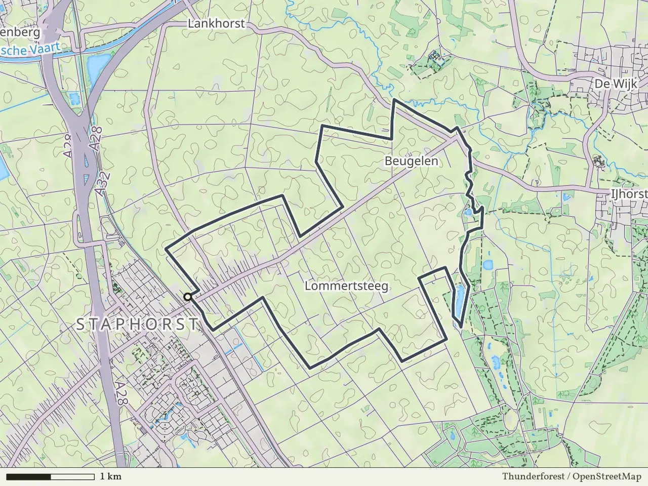 Blauwe route vanaf Spoorzicht, Staphorst