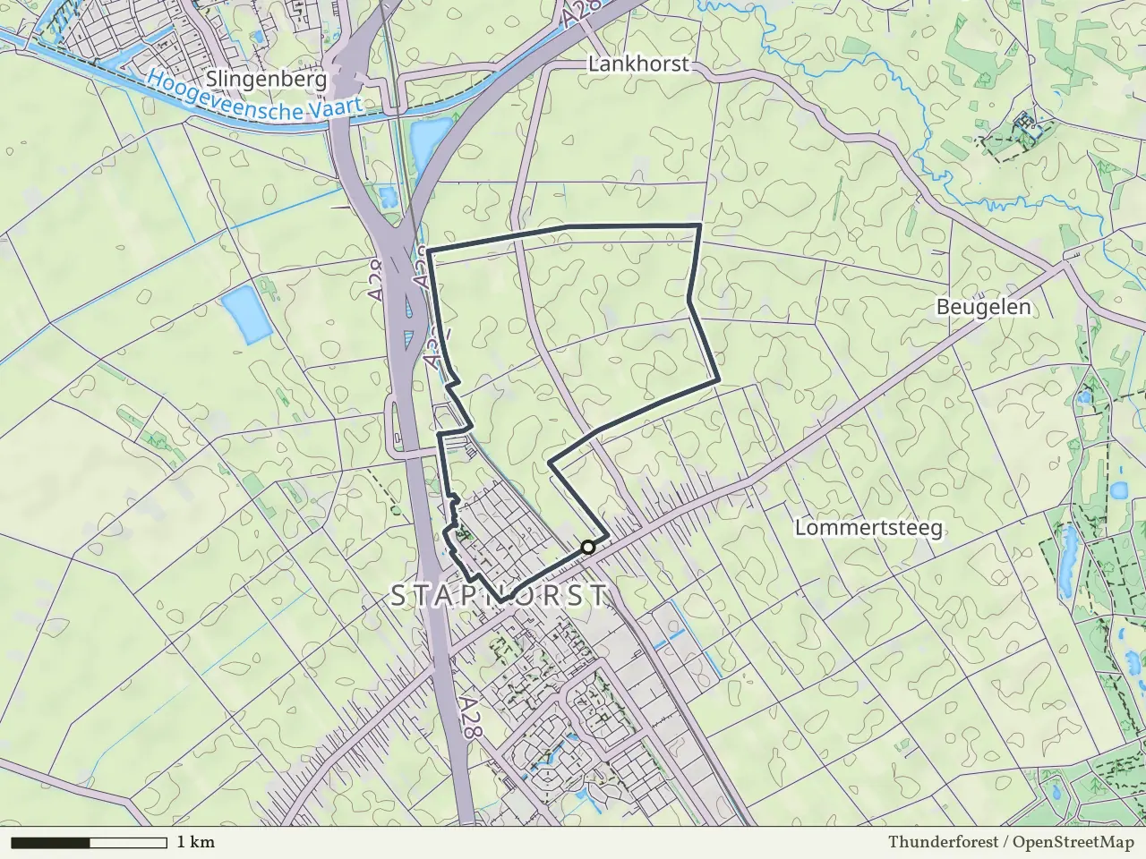 Groene route vanaf Spoorzicht, Staphorst