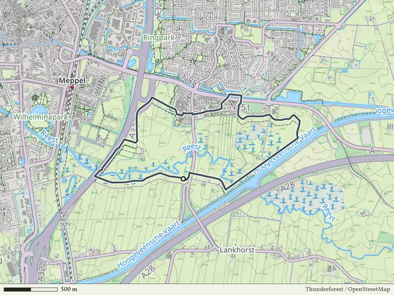 Rode route vanaf Reeststouwe, Staphorst