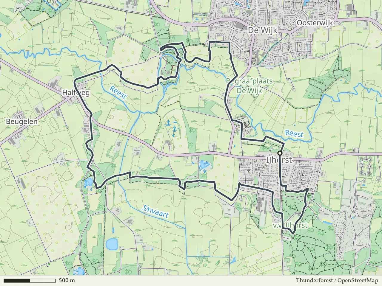 Rode route vanaf IJhorst, Reestdal