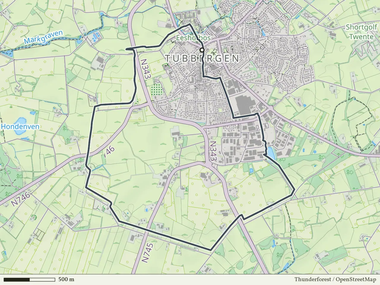 Paarse route vanaf Tubbergen, Geesteren