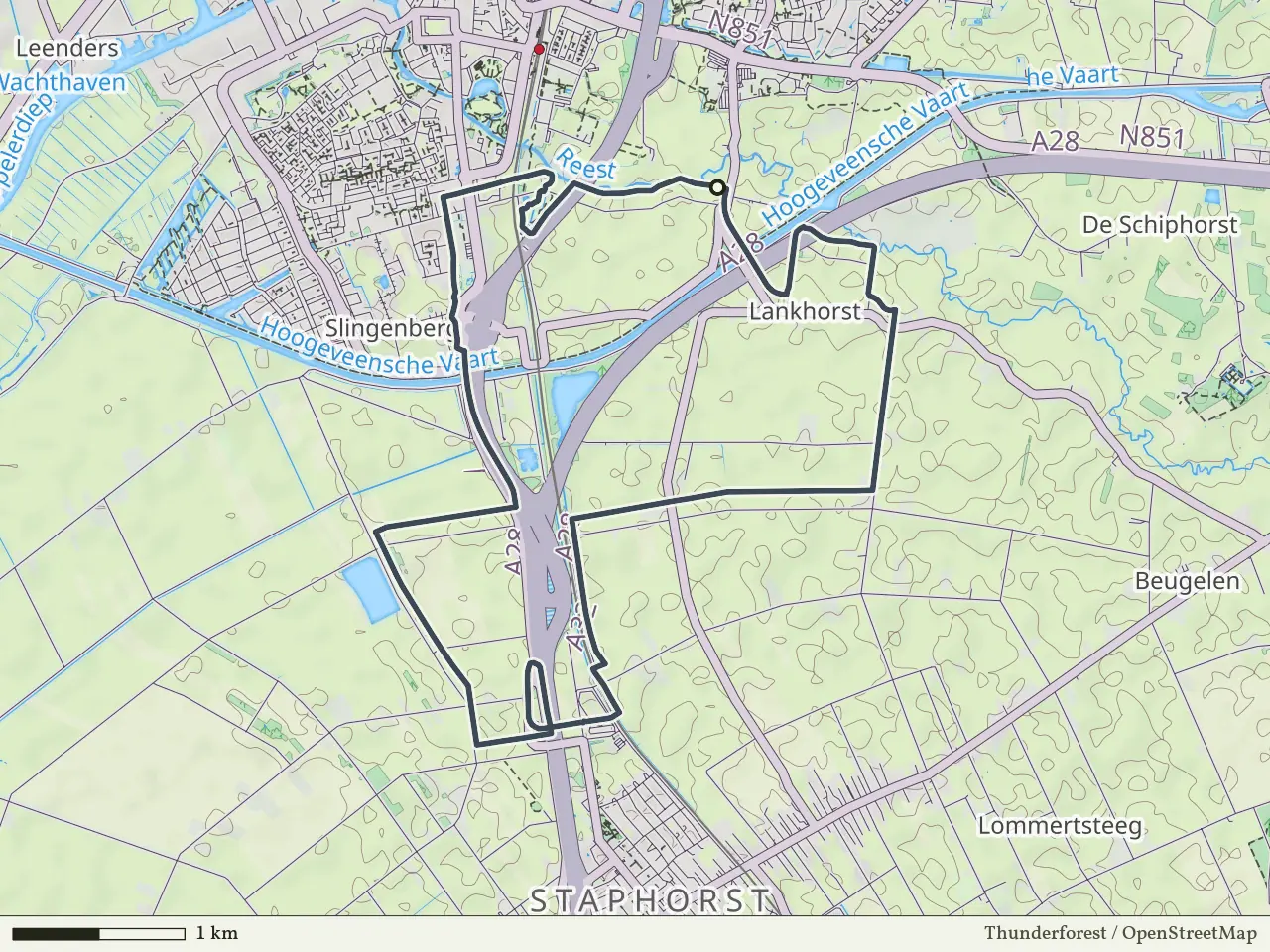Oranje route vanaf Reeststouwe, Staphorst