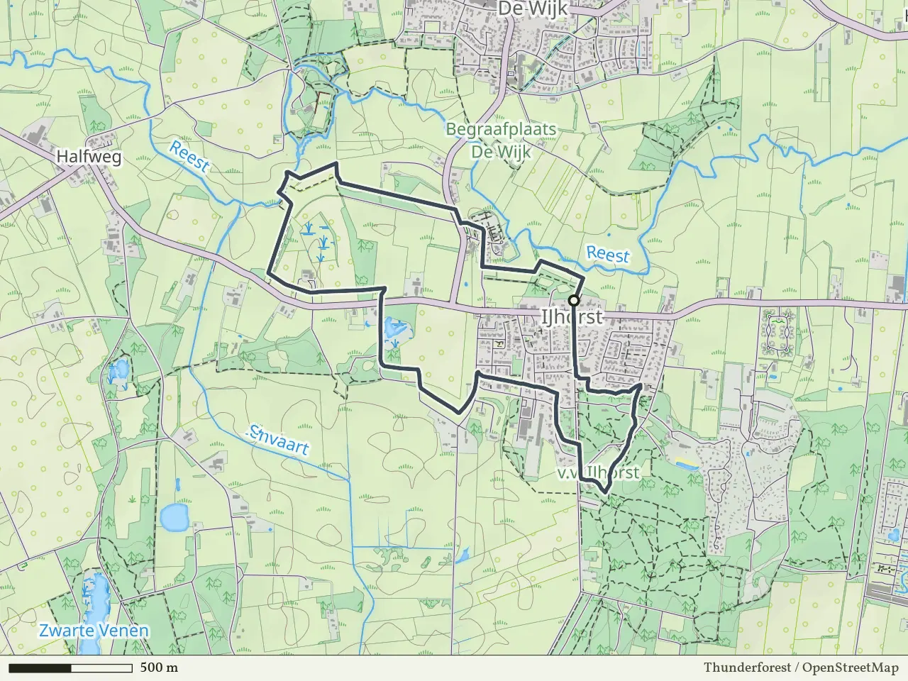 Paarse route vanaf IJhorst, Reestdal