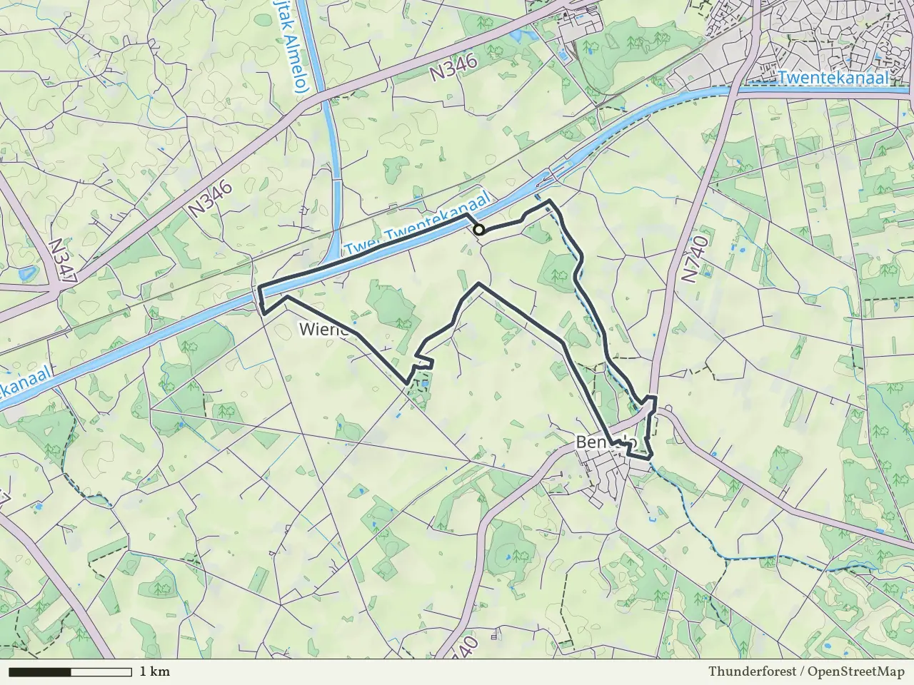Rode route vanaf Wiene, Ambt Delden