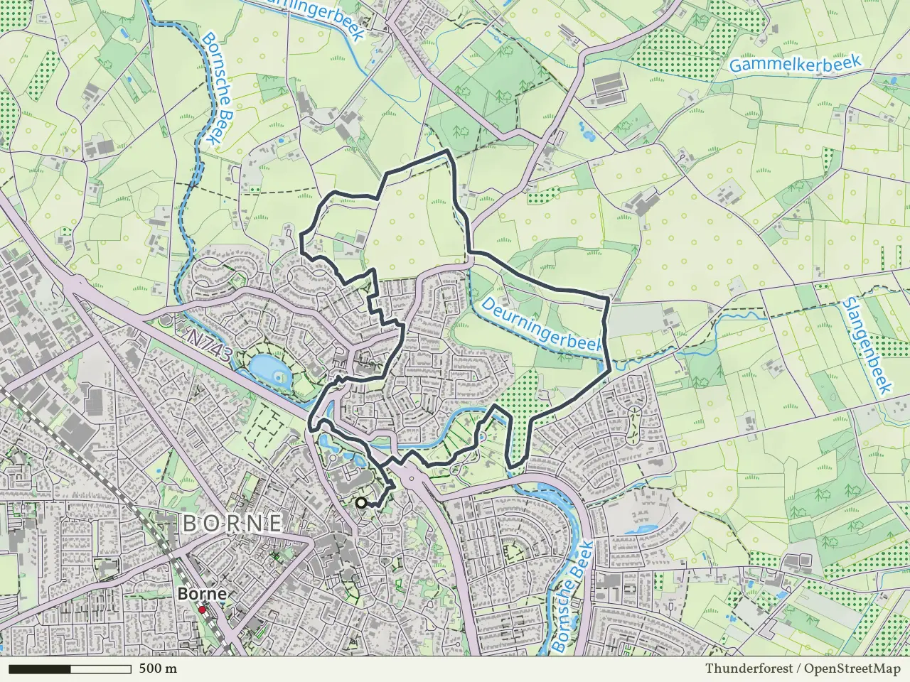 Blauwe route vanaf Oud-Borne, Borne