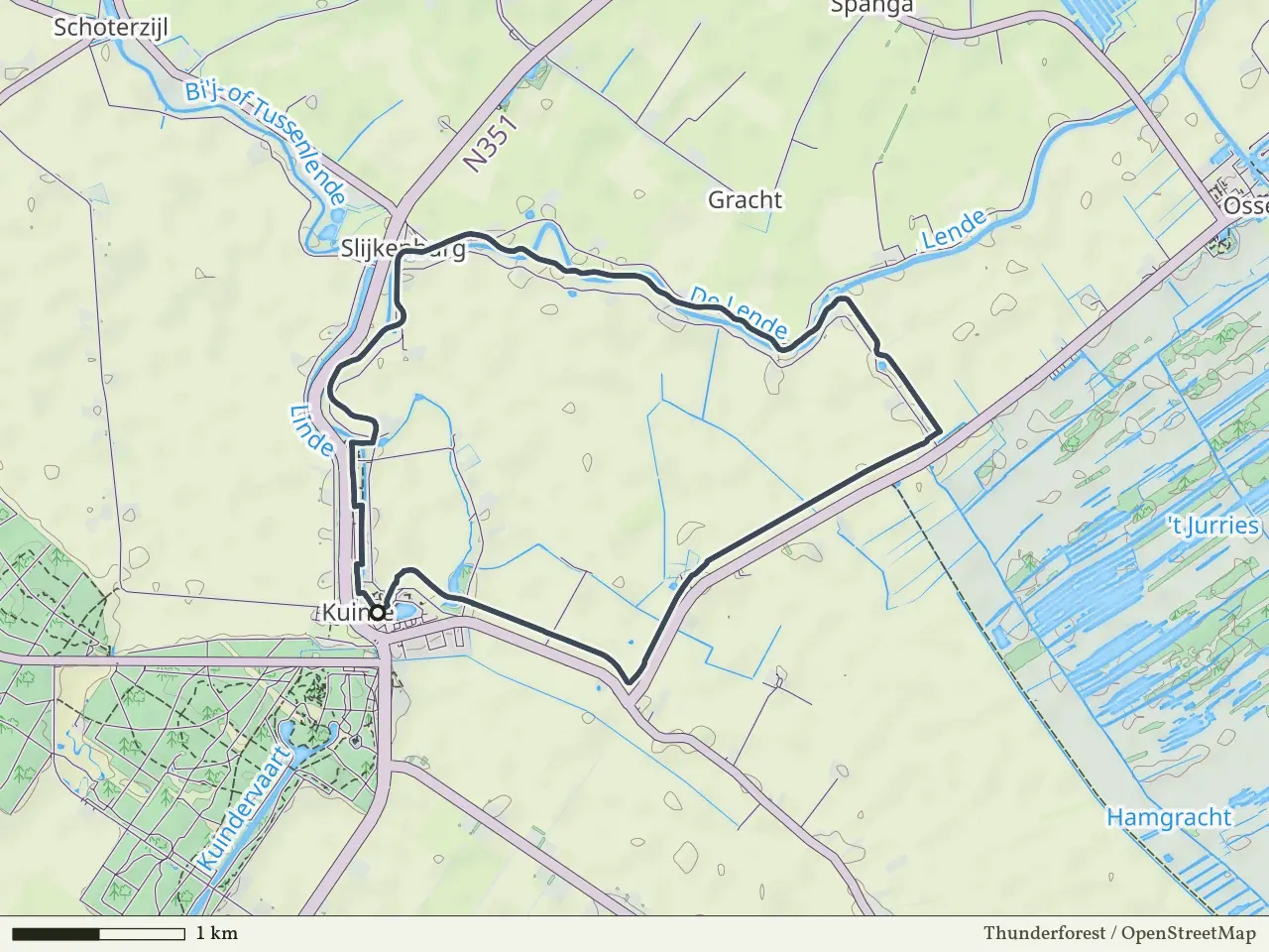 Paarse route vanaf Kuinre, Weerribben-Wieden