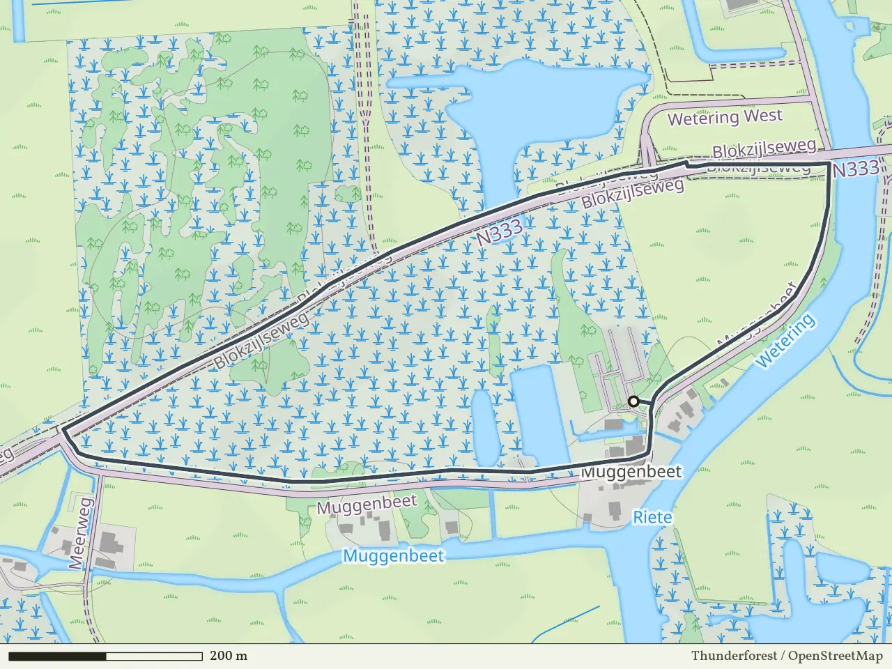 Oranje route vanaf Muggenbeet, Weerribben-Wieden