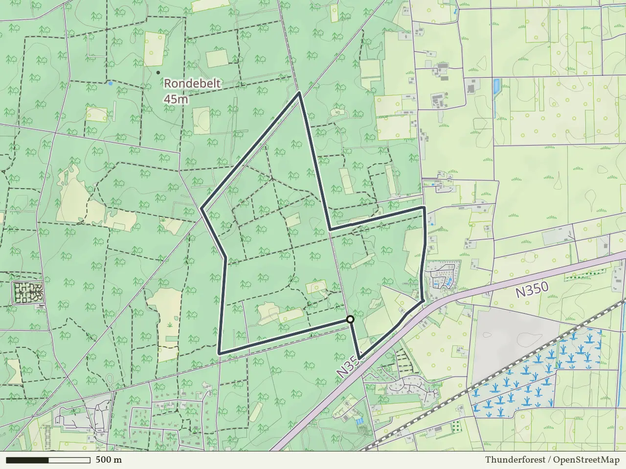 Oranje route vanaf Sprokkelweg, Holten