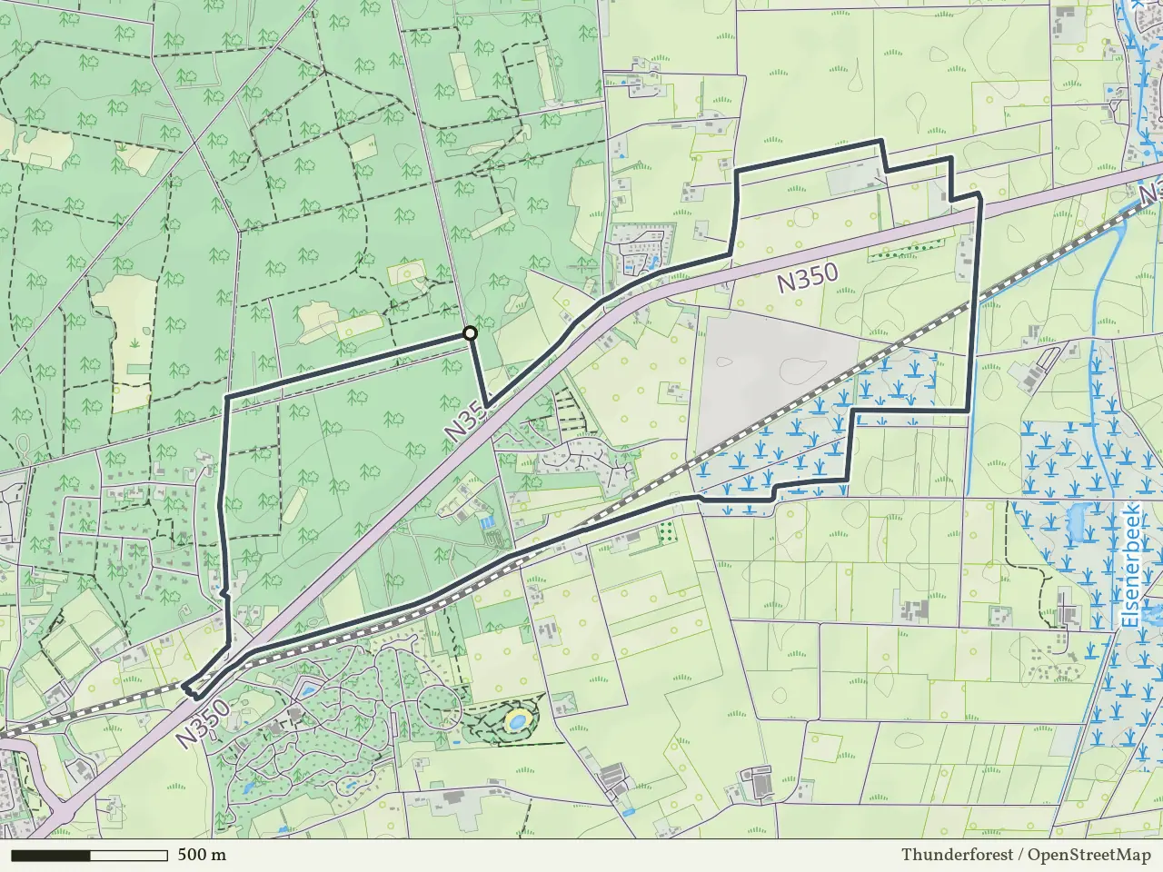 Paarse route vanaf Sprokkelweg, Holten