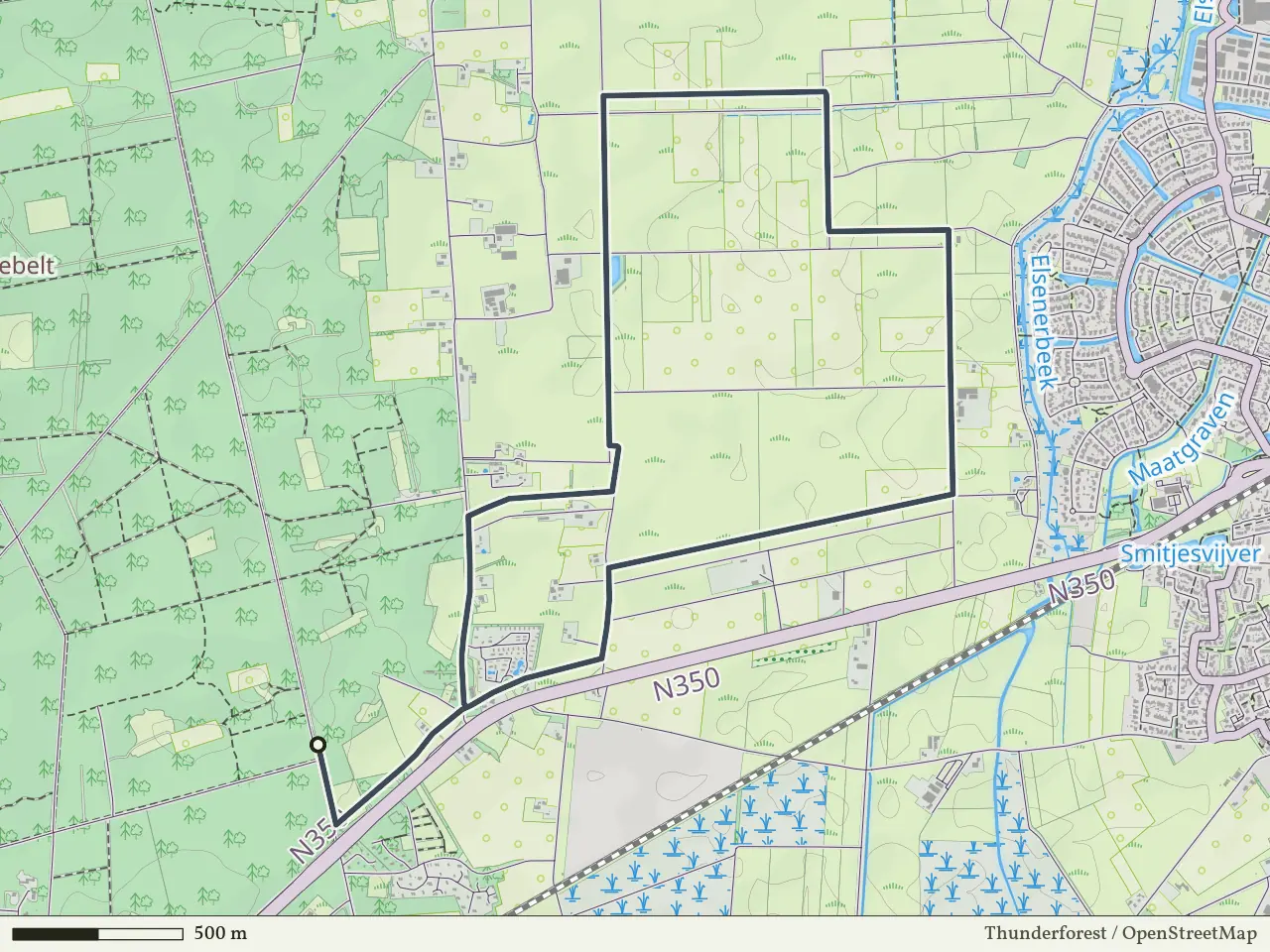 Rode route vanaf Sprokkelweg, Holten