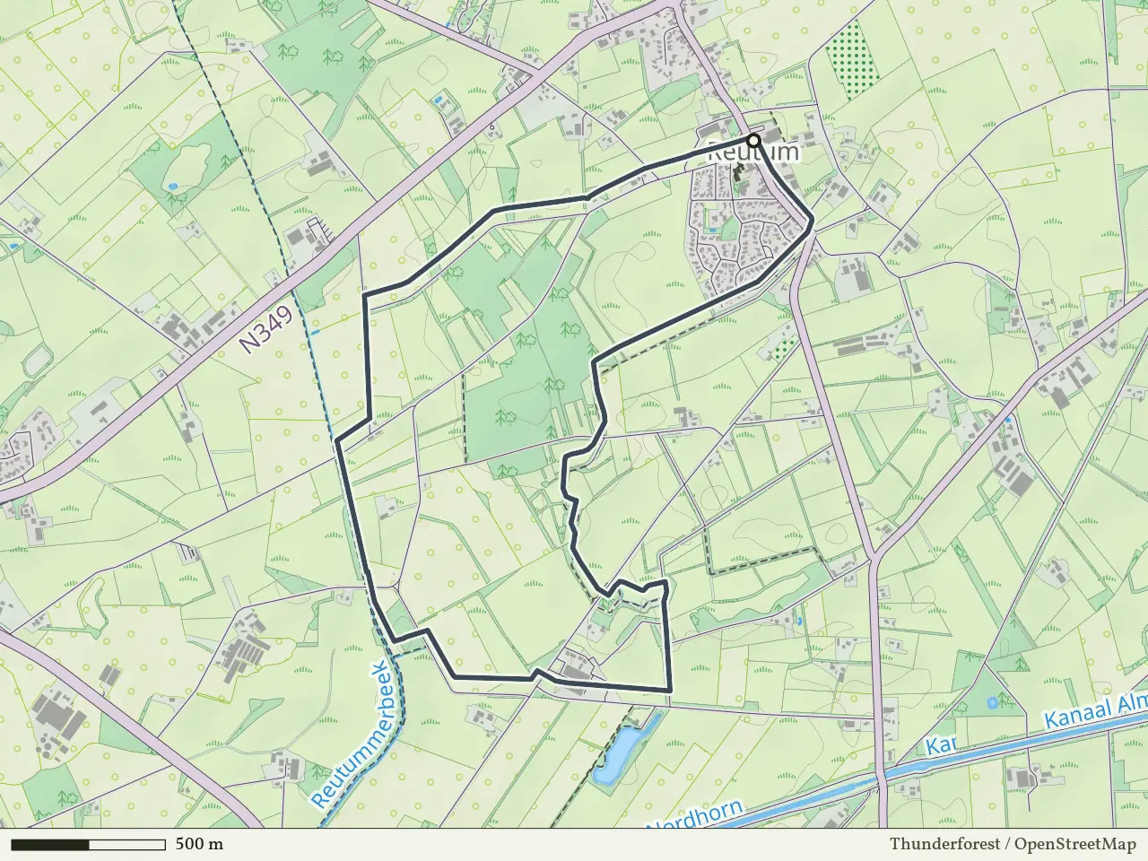 Oranje route vanaf Reutum, Vasse
