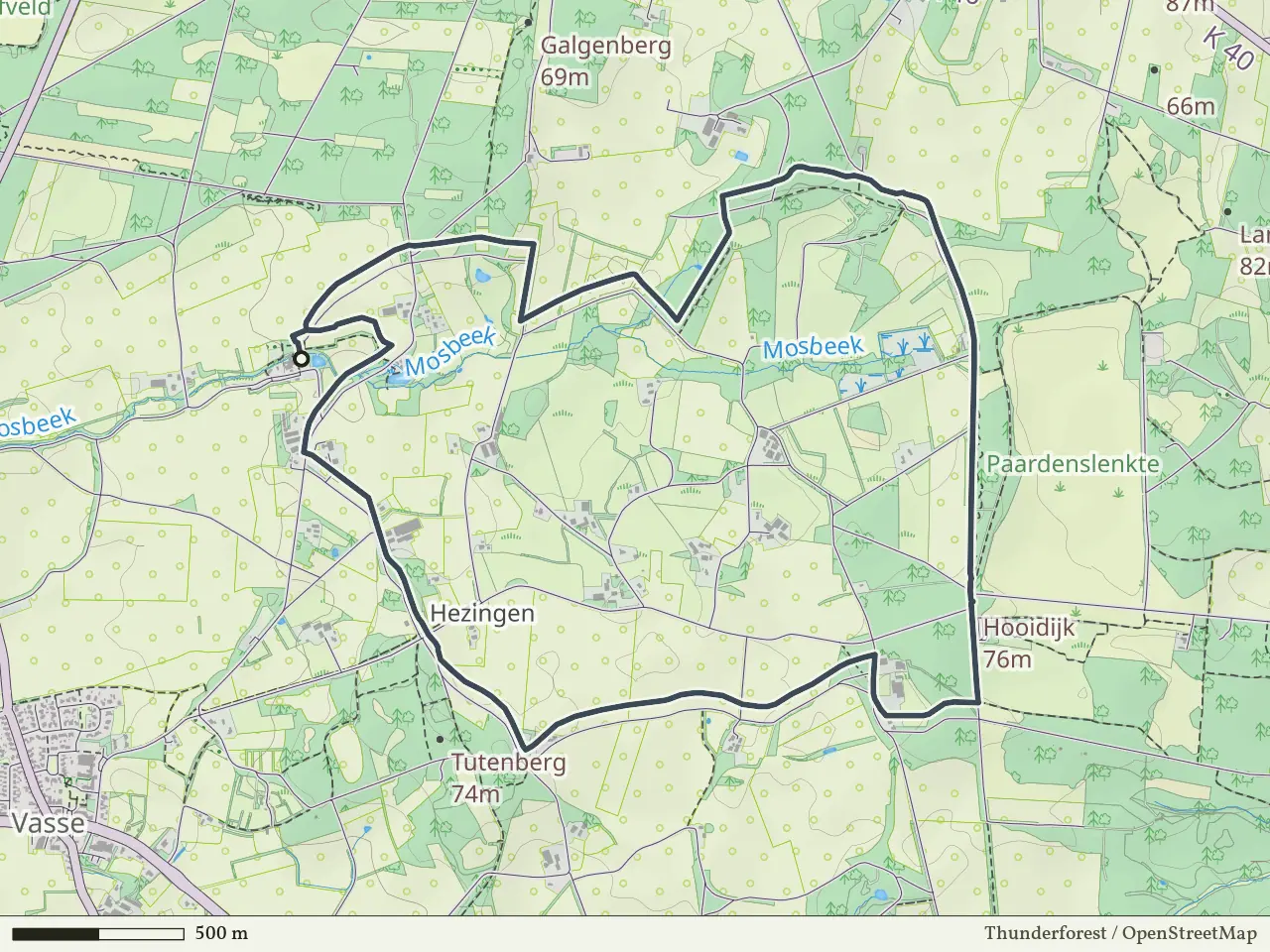 Blauwe route vanaf Mosbeek, Mander