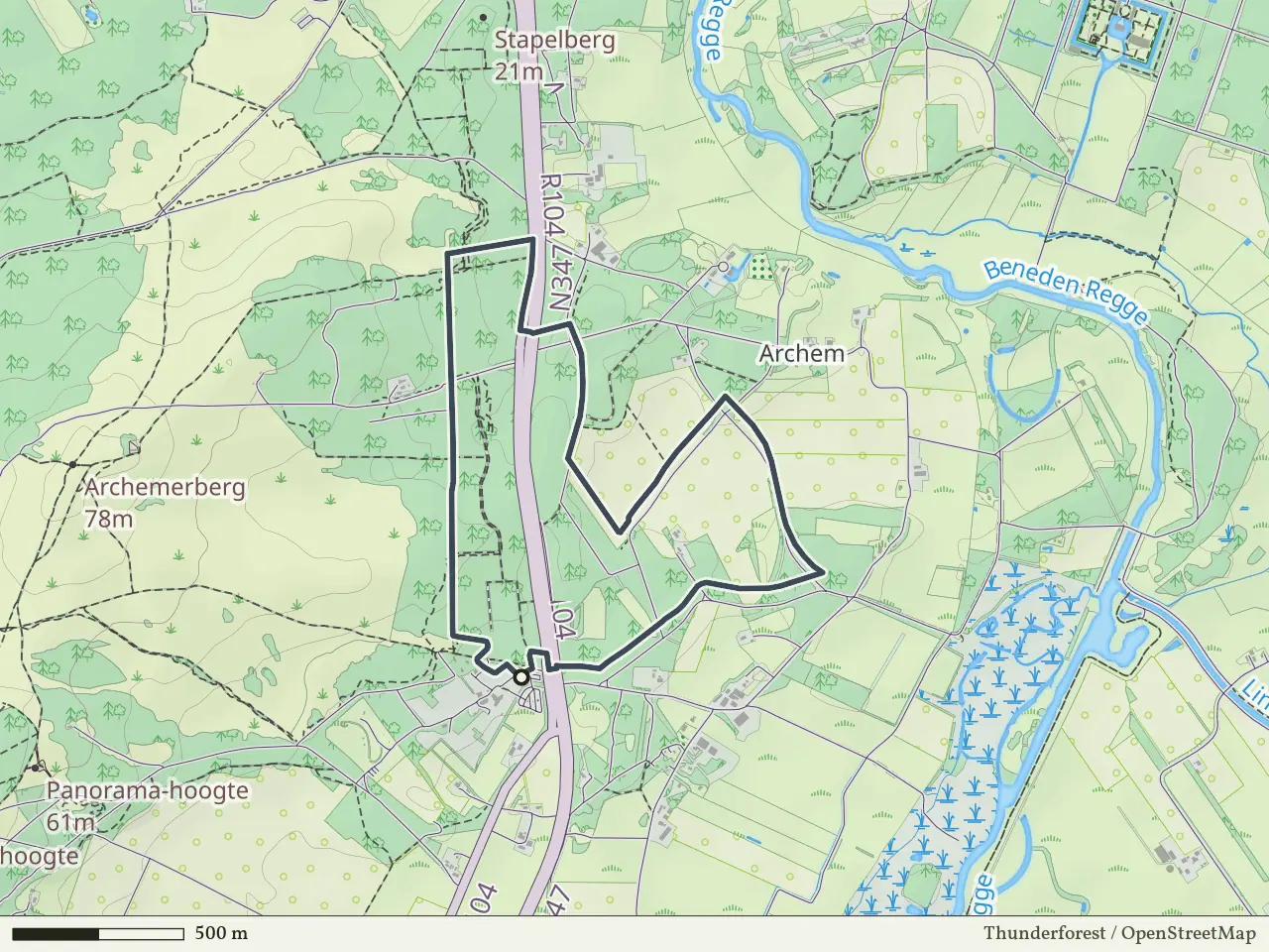 Paarse route vanaf Lemeleresch, Lemele