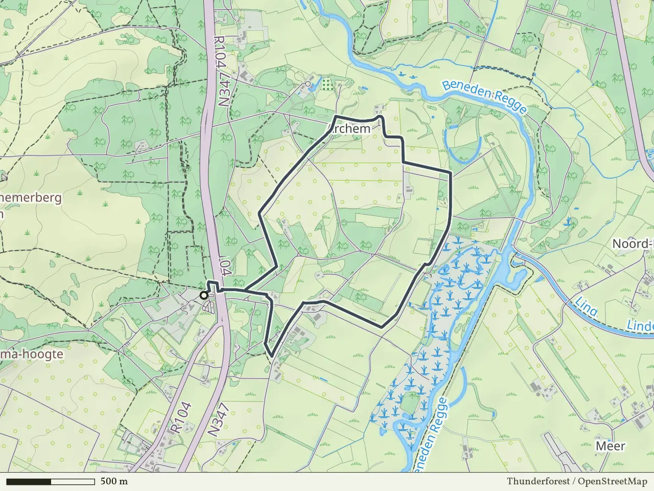 Rode route vanaf Lemeleresch, Lemele