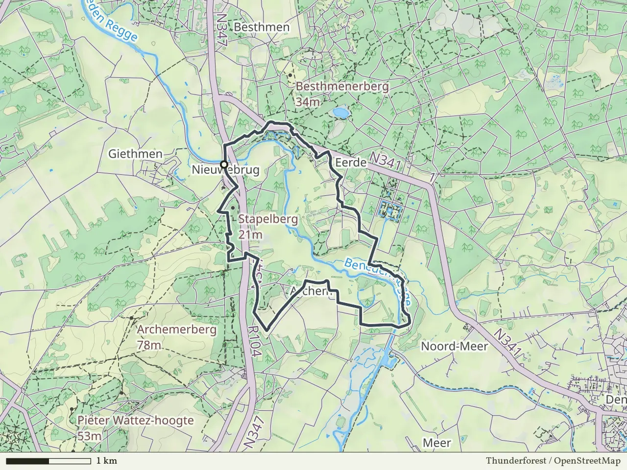 Gele route vanaf Nieuwebrug, Lemele