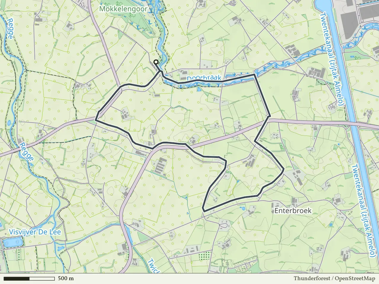Paarse route vanaf Mokkelengoor, Enter