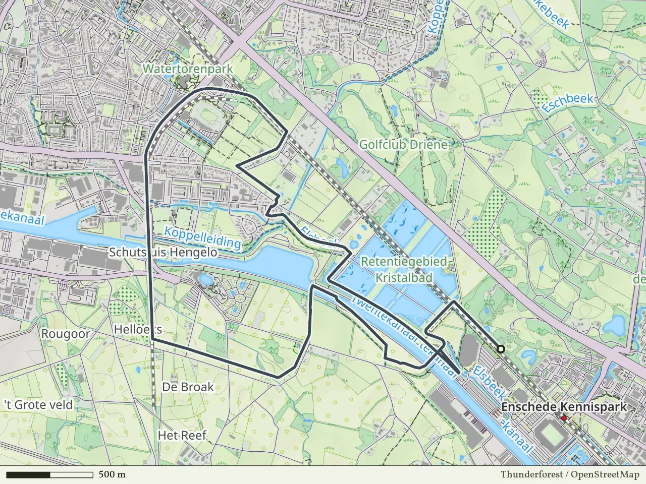 Groene route vanaf Kristalbad, Enschede