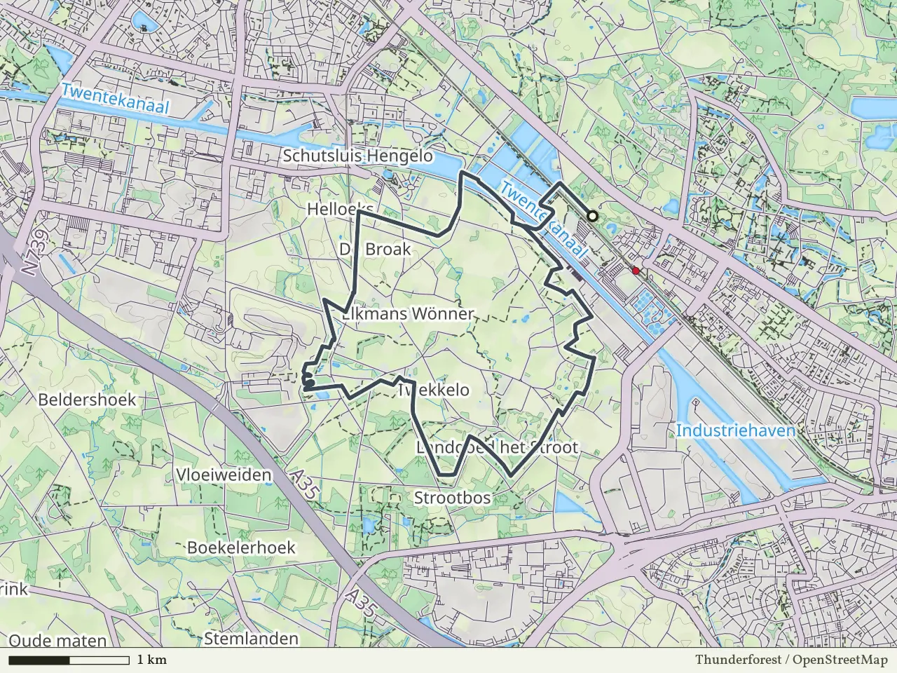 Oranje route vanaf Kristalbad, Enschede