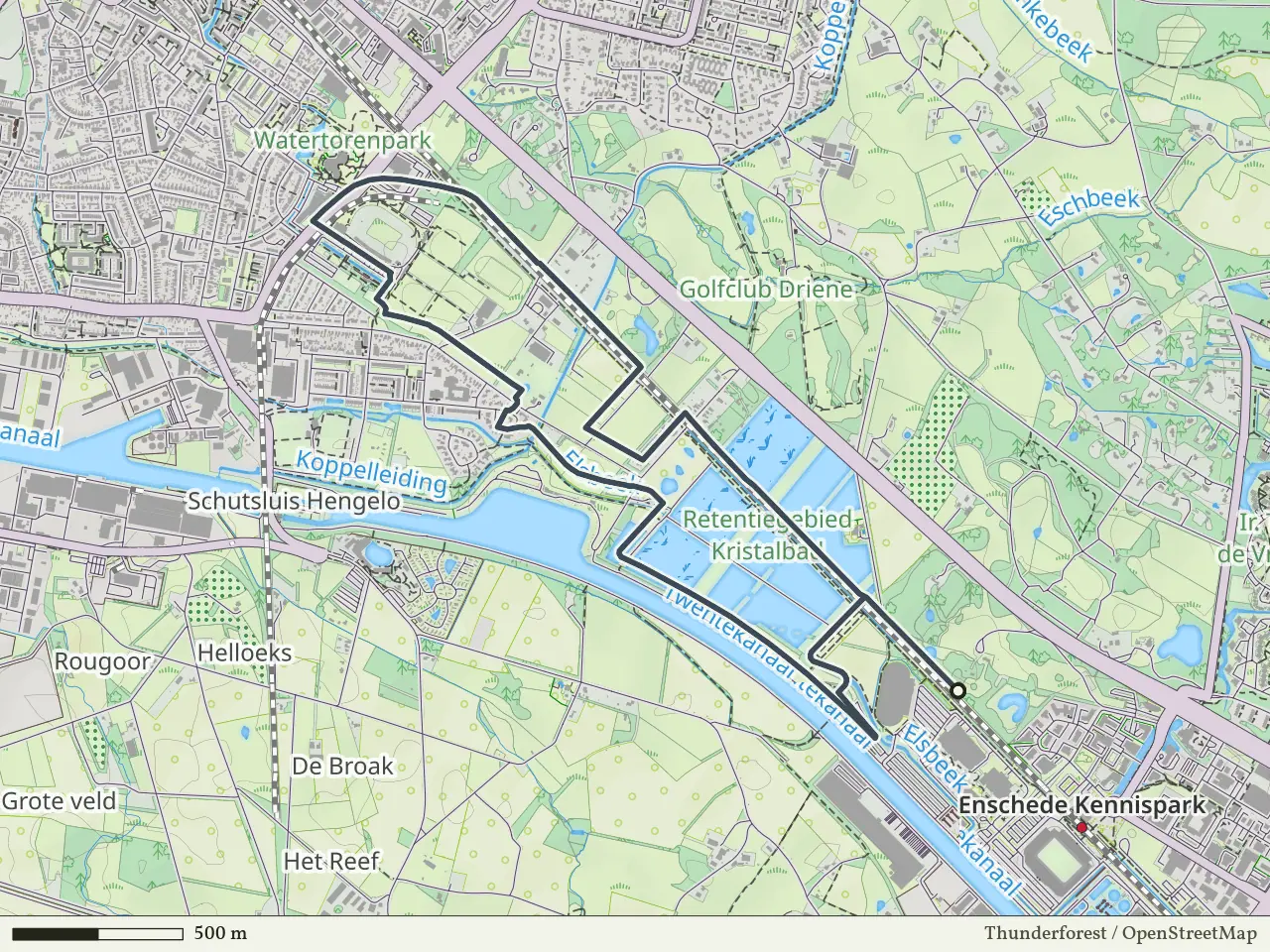 Paarse route vanaf Kristalbad, Enschede
