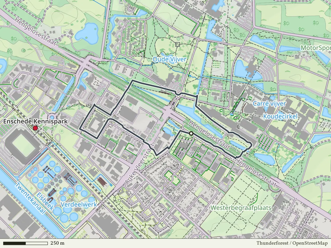 Gele route vanaf Ondernemingshuis, Enschede